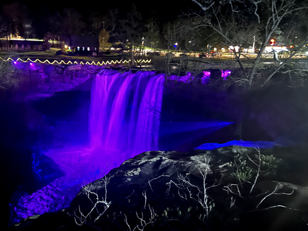 Waterfall at night
