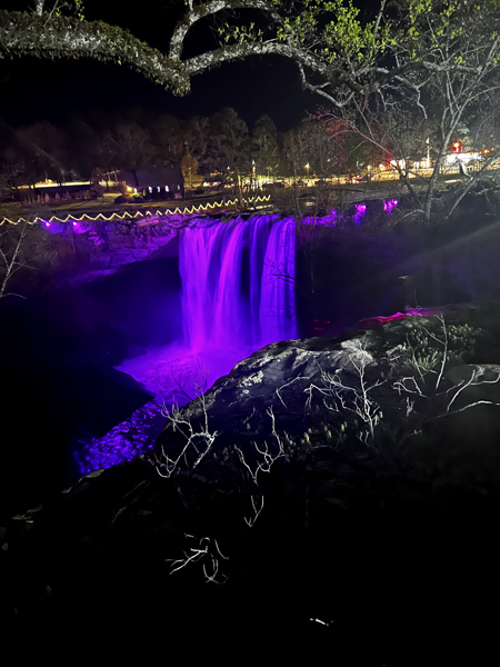 Waterfall at night