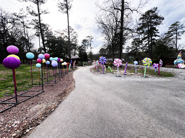 a decorated walkway