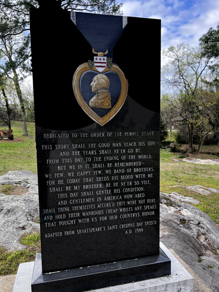 Dedicated to the Order of the Purple Heart 