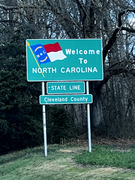 Welcome to North Calrolina sign
