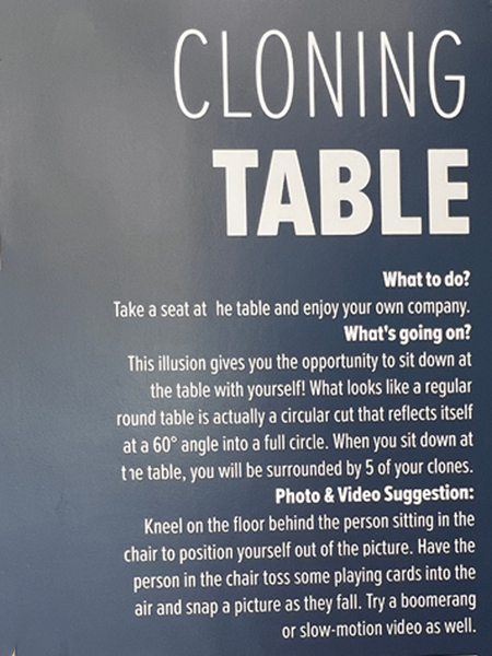 cloning table sign