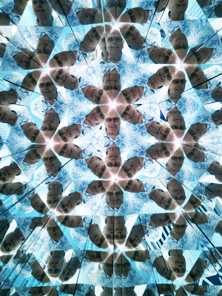 Lee Duquette in the Kaleidoscope mirrors.