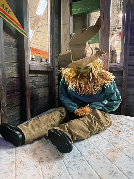 Sleeping scarecrow in Monroe, North Carolina