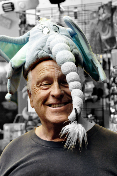 Lee Duquete in an elephant hat