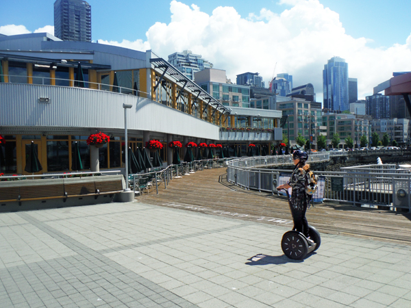 Karen Duquette on a Segway