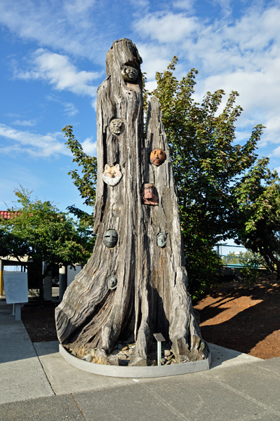 decorated tree stump
