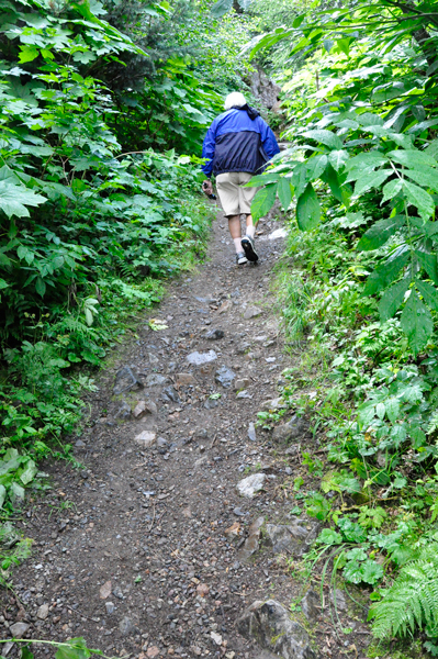 the tail of Lee Duquette on the trail