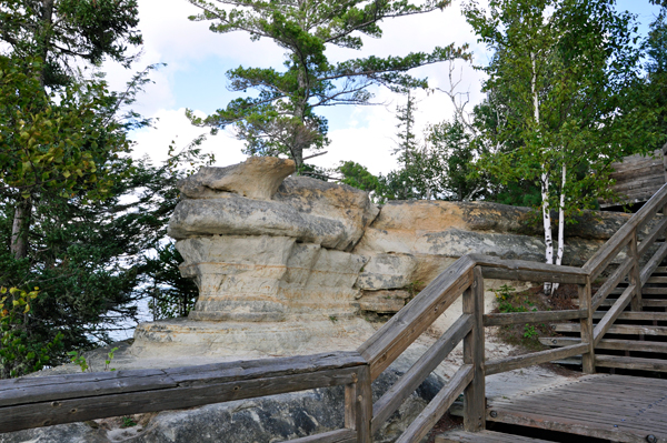 stairs on the way to Miners Castle Overlook