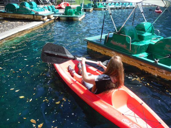 Karen Duquette  is ready to kayak.