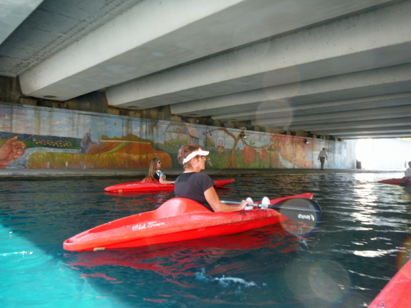 Karen and Sharon in their kayak