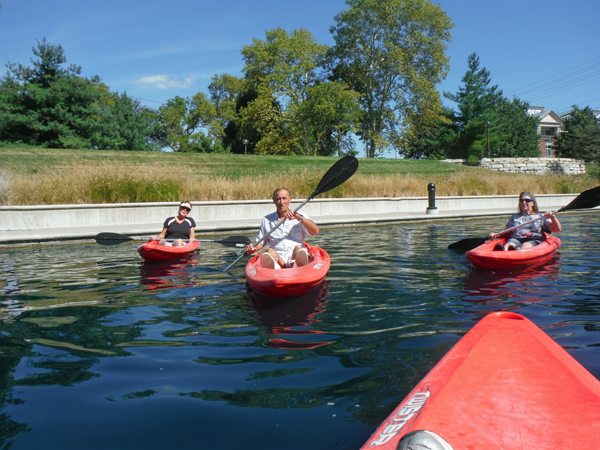 Karen and Sharon and Terry in their kayak