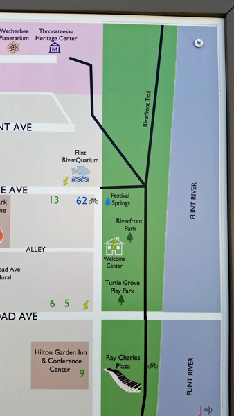 partial map of downtown Albany, Georgia