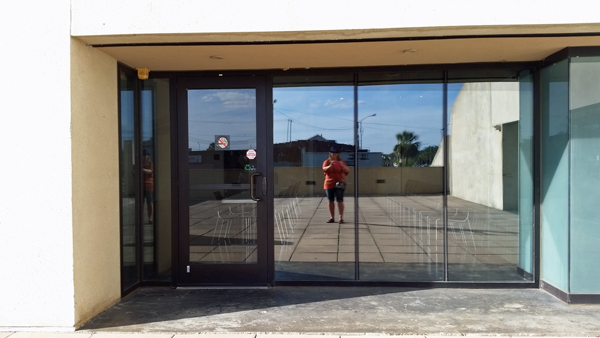 Karen Duquette on the second floor of the Flint RiverQuarium