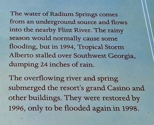 sign about the water of Radium Springs