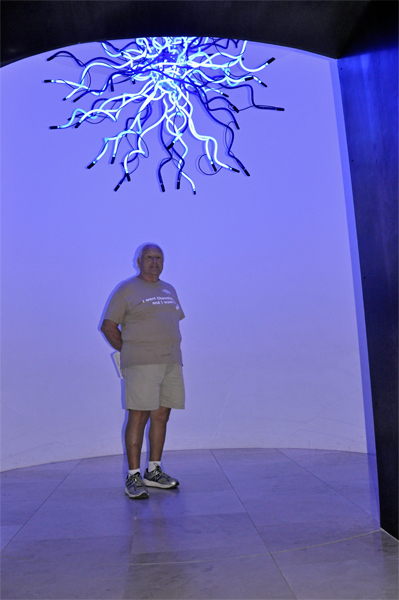 Lee Duquette under the Blue Neon Tumbleweed