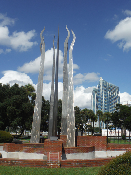 Sticks of Fire sculpture in Tampa