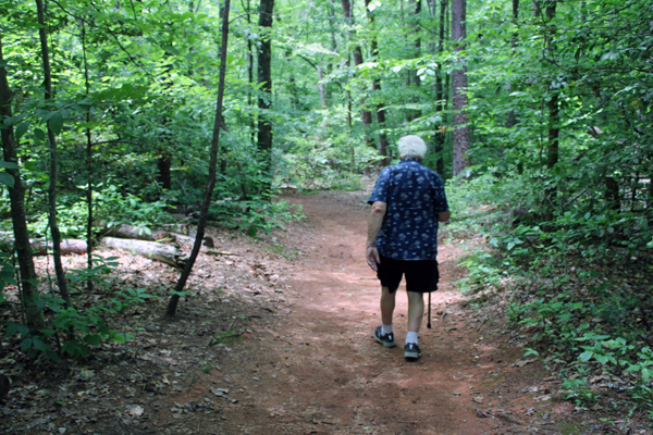 Lee Duquette on the trail to Station Cove Falls