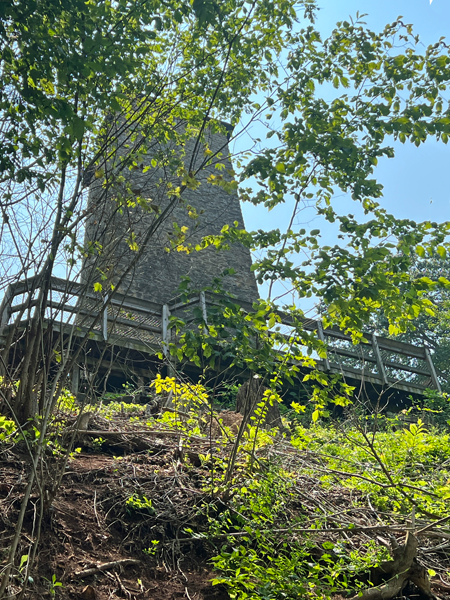 The back side of The Shot Tower