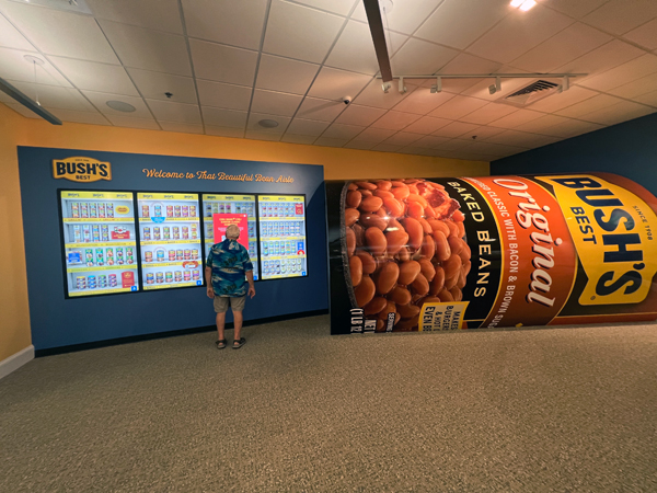 Lee Duquette by a giant can of beans