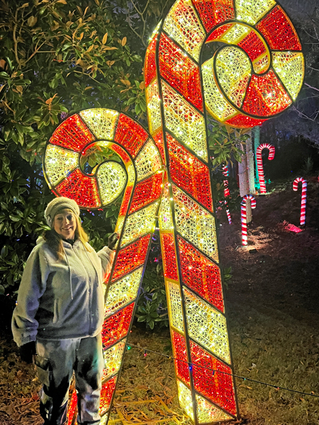 Karen Duquette and candy canes