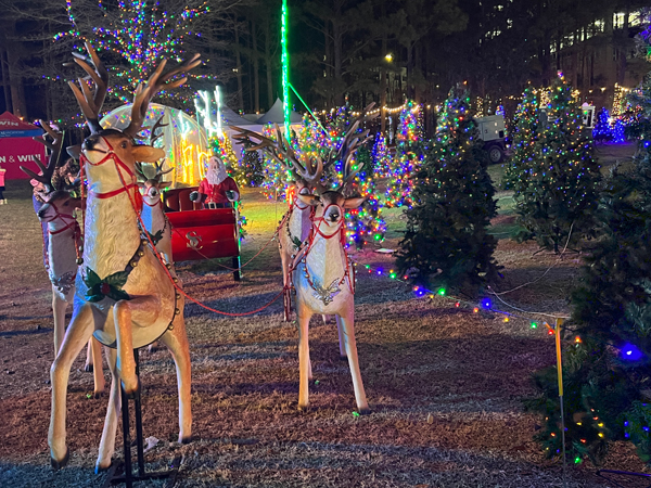 Santa Claus and his reindeer