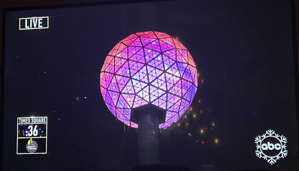 New Years Eve ball dropping on TV