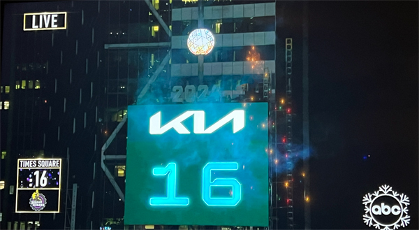 New Years Eve ball dropping on TV