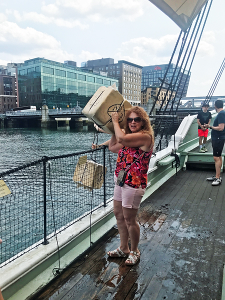 Ilse Blahak throwing tea overboard