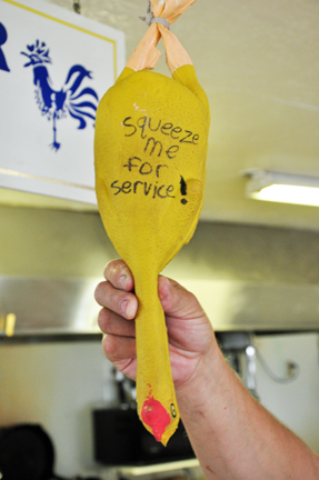 the service call button for Chicken Creek Cafe