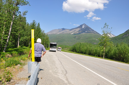 looking at the road from Tiekel River