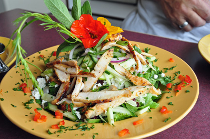 Chicked and salad