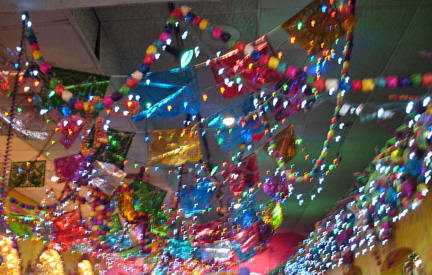foil on ceiling in restaurant