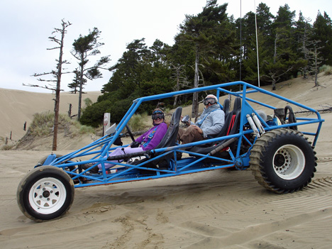 the two RV Gypsies in the dune buggy