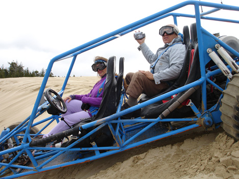 the two RV Gypsies in the dune buggy