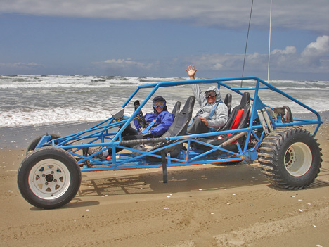 the two RV Gypsies in the dune buggy