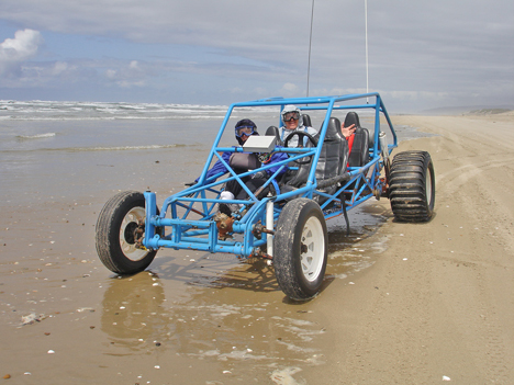 the two RV Gypsies in the dune buggy