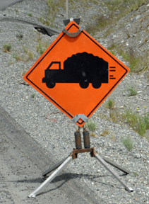 dump truck sign